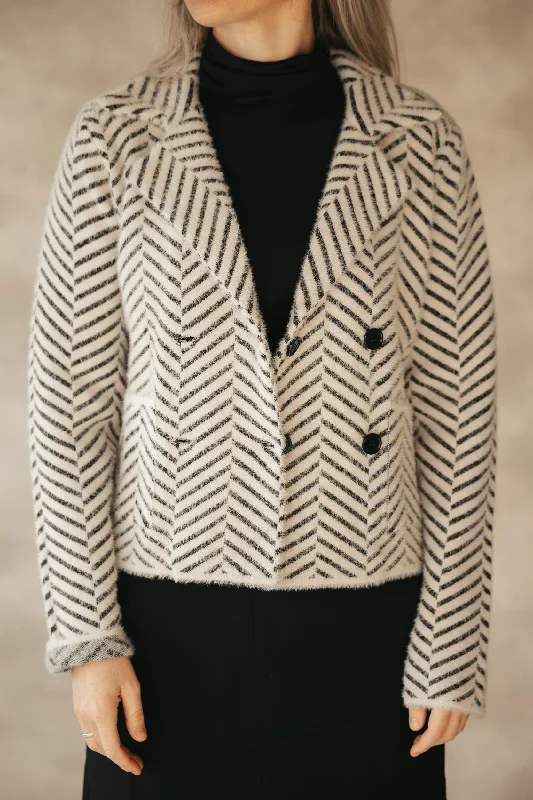 Objwegas jacket stripes black/sand