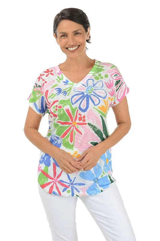 Rosy Short Sleeve Slub Knit Top Hip Women's Urban