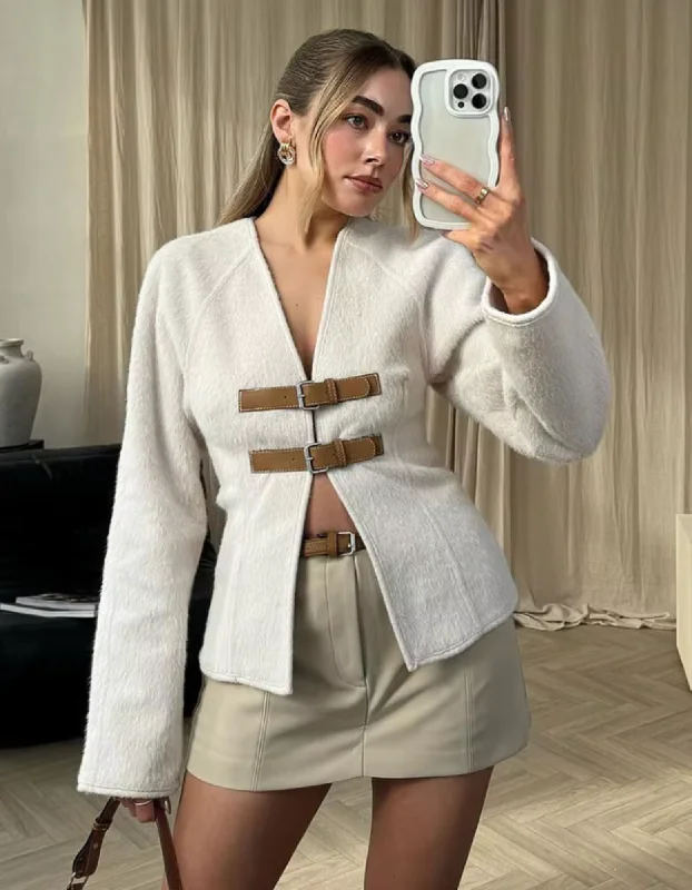 Kinsley | Classy Strap Cardigan Refined Women's Hand - crafted
