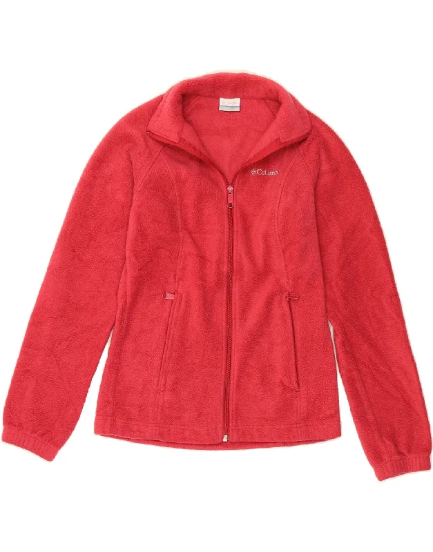COLUMBIA Womens Fleece Jacket UK 6 XS Red Polyester Refined Women's Velvet