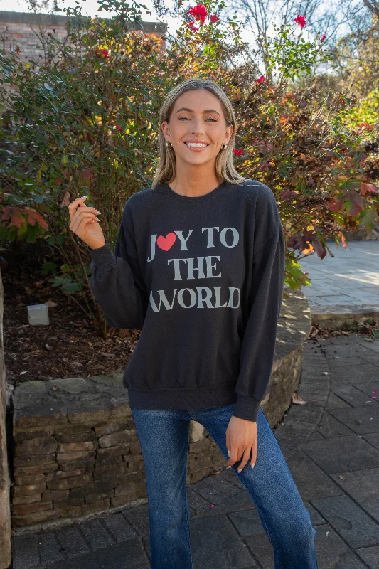 Joy to the World Sunday Sweatshirt, Black Sand | Z Supply Athletic Women's 