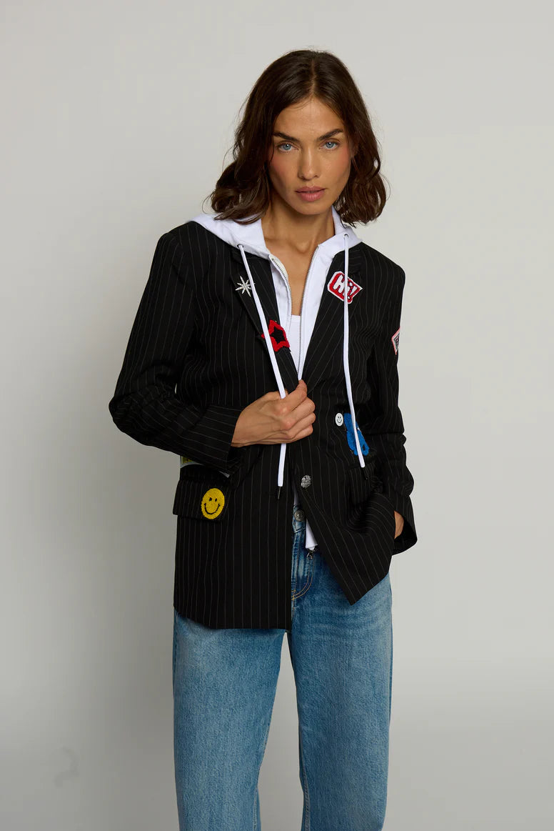 PIN STRIPE PATCH BLAZER