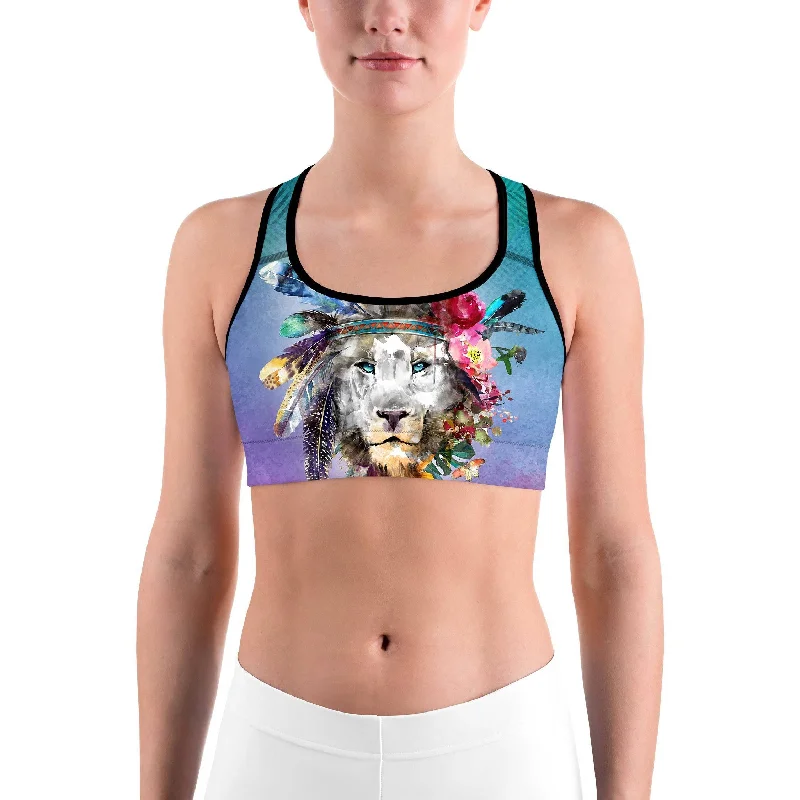 Watercolor Lion Sports bra Casual Women's Japanese 