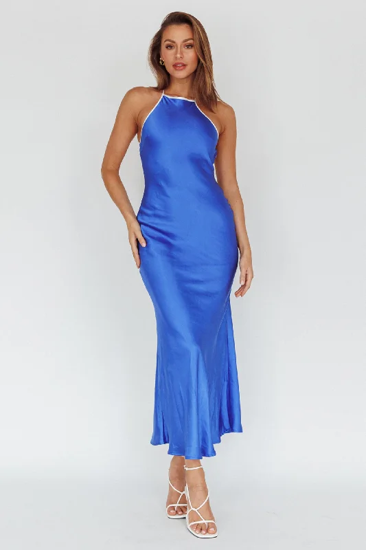 Midsomer Dawn Criss-Cross Back Maxi Dress Blue Compression