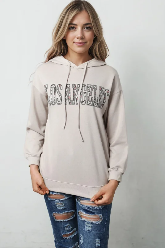 LOS ANGELES Graphic Hoodie Hip Women's Retro