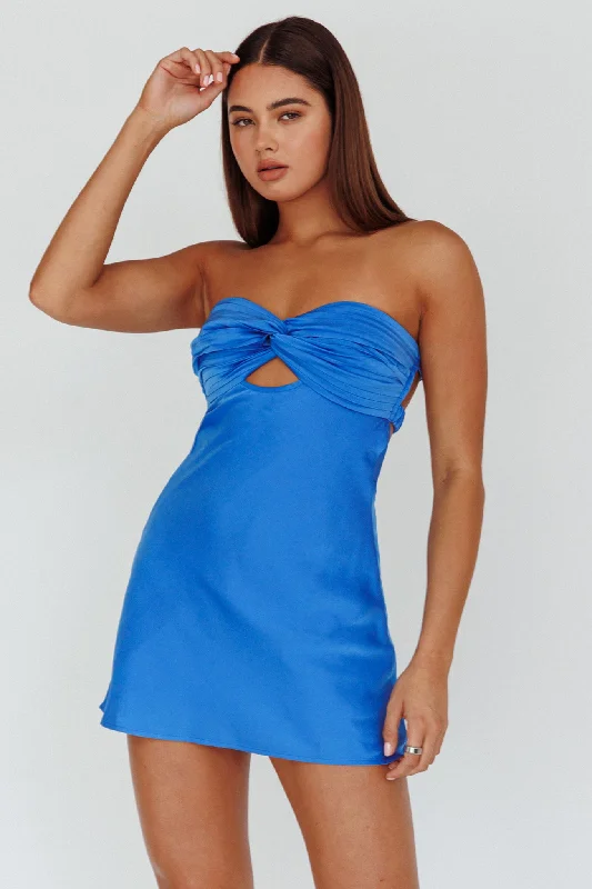 Firefly Twist Bust Mini Dress Marine Blue performance