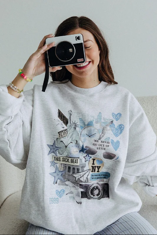 Style Collage Sweatshirt Sleek Women's 