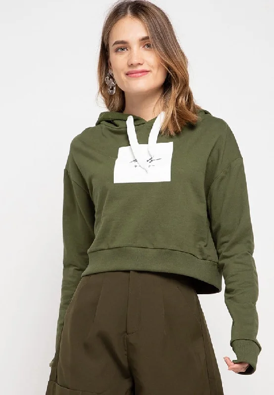 LMP010 pbch crop hoodie thrdy sign square green army Geometric