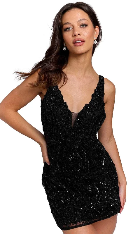 Primavera Couture 3822 - Embroidered Beaded Cocktail Dress Cozy Women's Winter