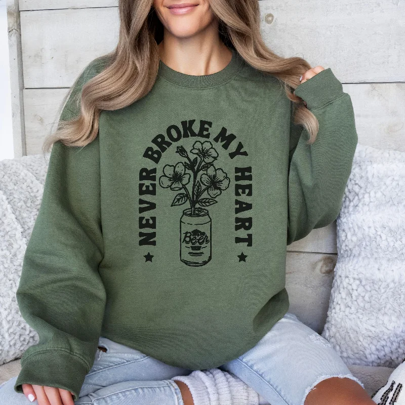 Beer Never Broke My Heart Gildan Crewneck or Hoodie Sweatshirt *UNISEX FIT* Street