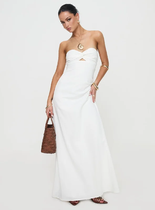 Artis Strapless Maxi Dress White Refined Women's Velvet