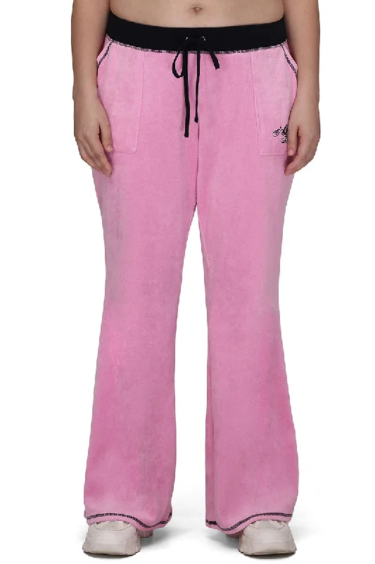 Plus-Size Sweetheart Cotton Velour Track Pants