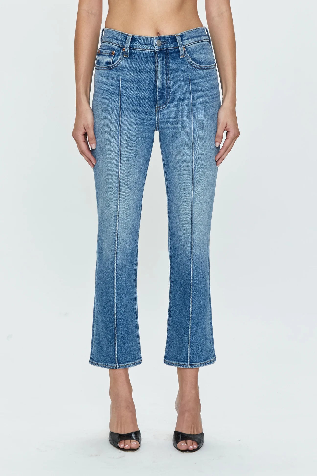 Lennon Pintuck High Rise Crop Boot Jean - Essence Sporty Women's Athleisure 