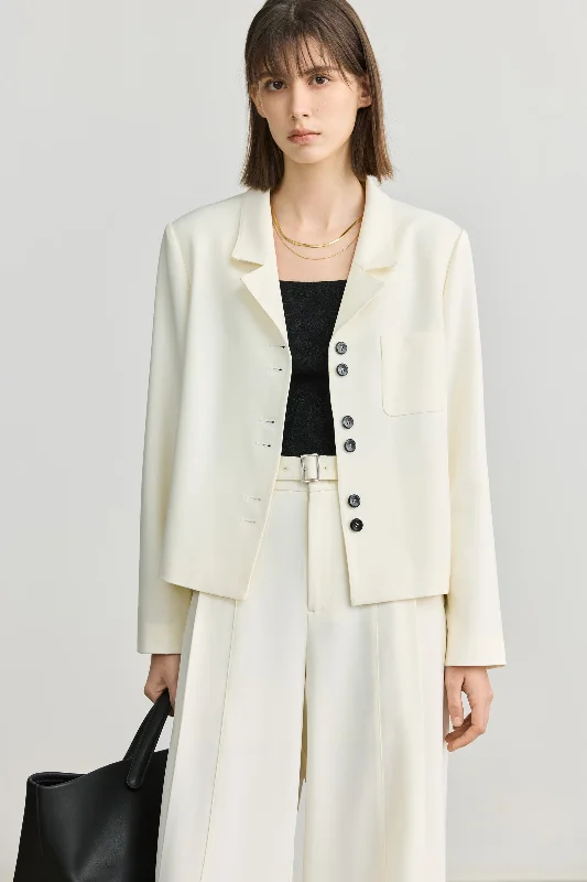 LILY Color-Block Casual Beige Blazer Sophisticated Women's 