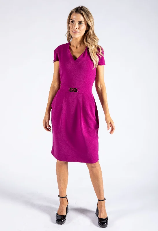 Front Buckle Midi Dress Sustainable Organic