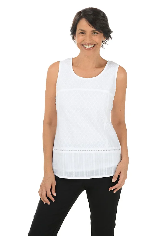 Yasmin Jaquard Cotton Sleeveless Blouse Bold Women's Animal Print