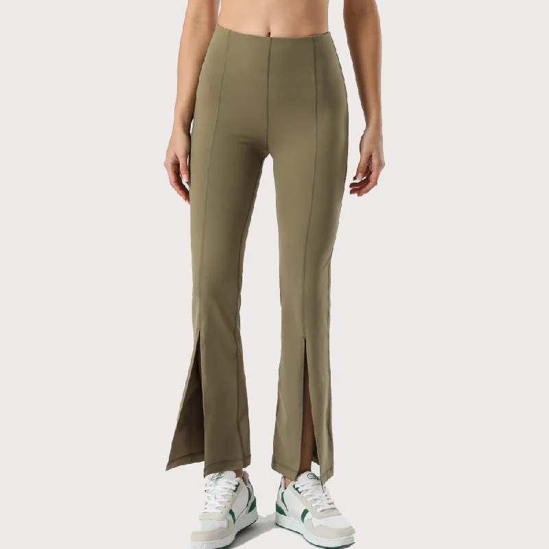 Slim Solid Flare Pants Wholesale Activewear For St. Patrick'S Day Contemporary 