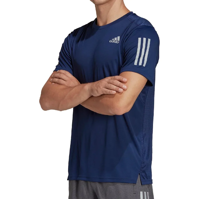 adidas Own The Run Short Sleeve Mens Running Top - Navy