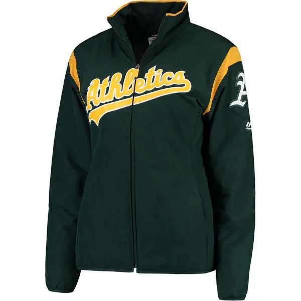 Majestic Women's Oakland A's On-field Therma Base Full-zip Jacket Adventure