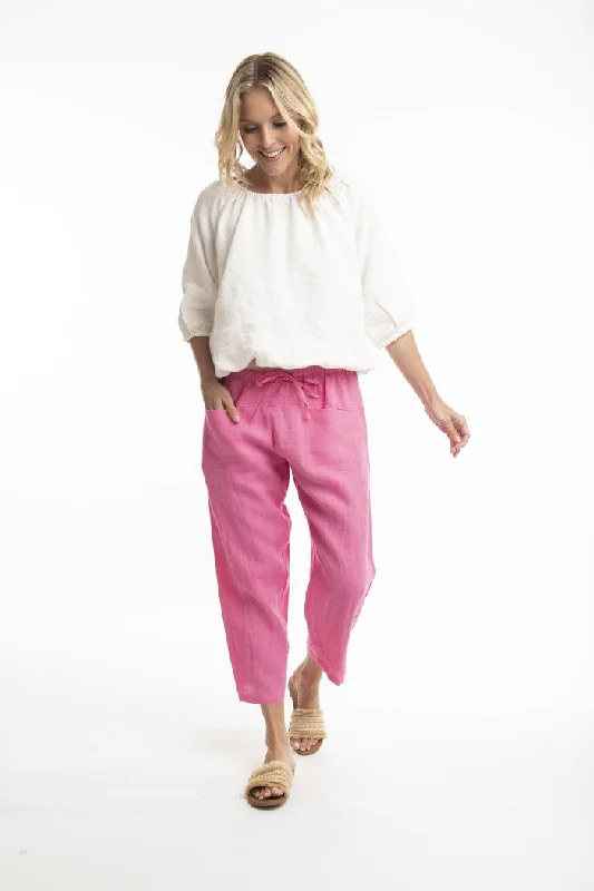Escape Linen Pants (Azalea or Green Grass) Refined Women's Classic 