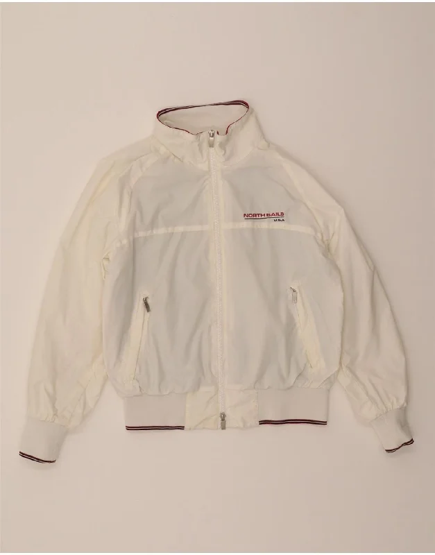 NORTH SAILS Womens Bomber Jacket UK 14 Medium White Polyamide