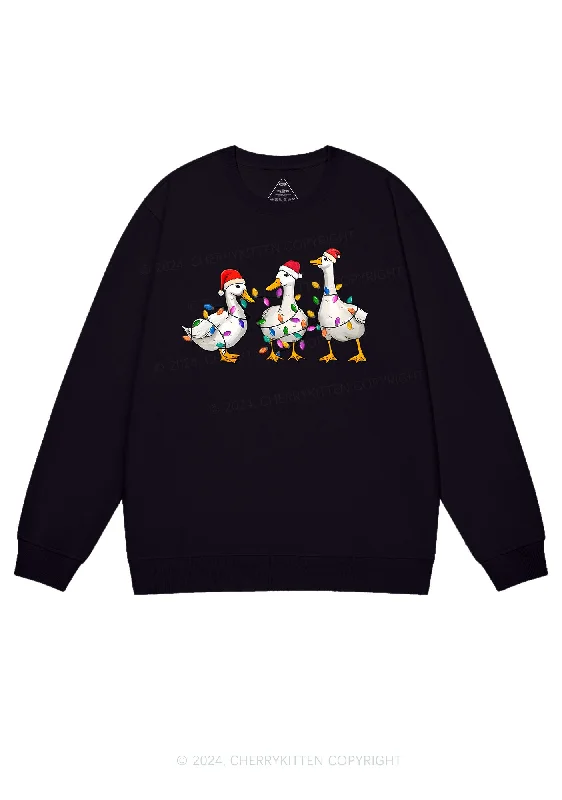 Christmas Santa Duck Y2K Sweatshirt Cherrykitten