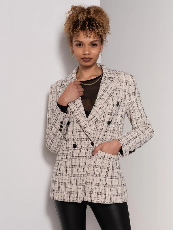 Cream/Black Sloane Tweed Military Jacket Classic Women's Tweed