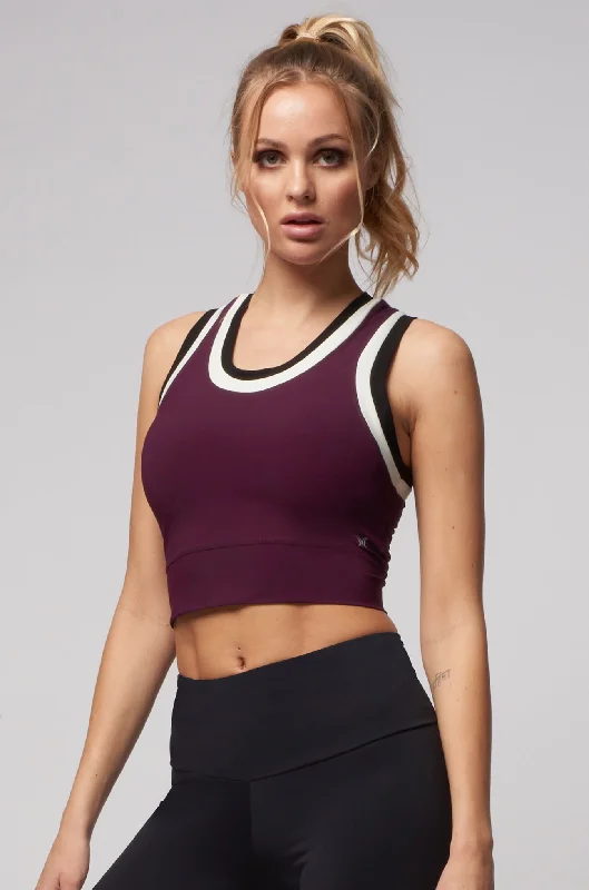 Double Trimmed Cropped Tank Black Dapper Women's Bow - adorned