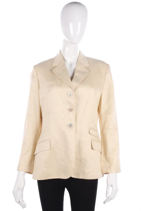 Paul Smith Women Designer Jacket Cream Linen Size 46 (UK14) Confident Women's High - fashion Paul Smith Women Designer Jacket Cream Linen Size 46 (UK14) Confident Women's High - fashion