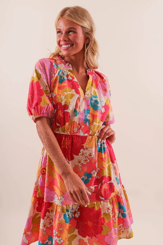 My Garden Club Dress-Coral Classic Women's Tweed