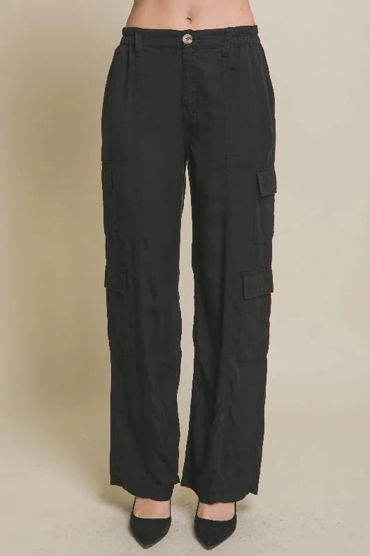 Full-length Tencel Pants With Cargo Pockets Business