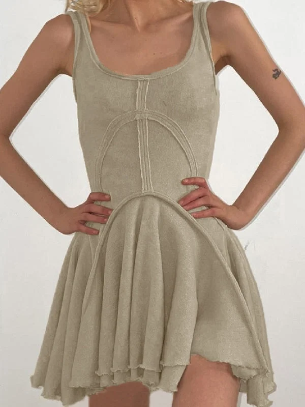 BerryBetty - Patchwork Sleeveless Bodycon Mini Dress Practical Women's Quick - dry