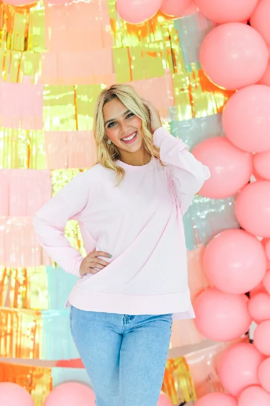 French Terry Sweatshirt in Pink Refined Women's Velvet