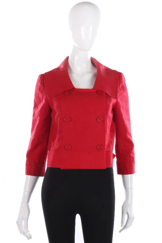Tuchuzy Linen Mix Jacket Red Size 12 Modern Women's Tech