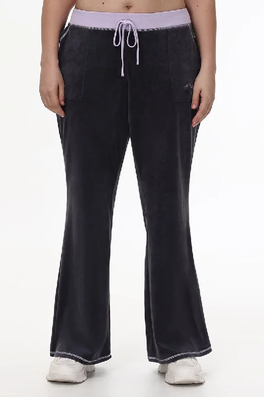 Plus-Size Sweetheart Cotton Velour Track Pants