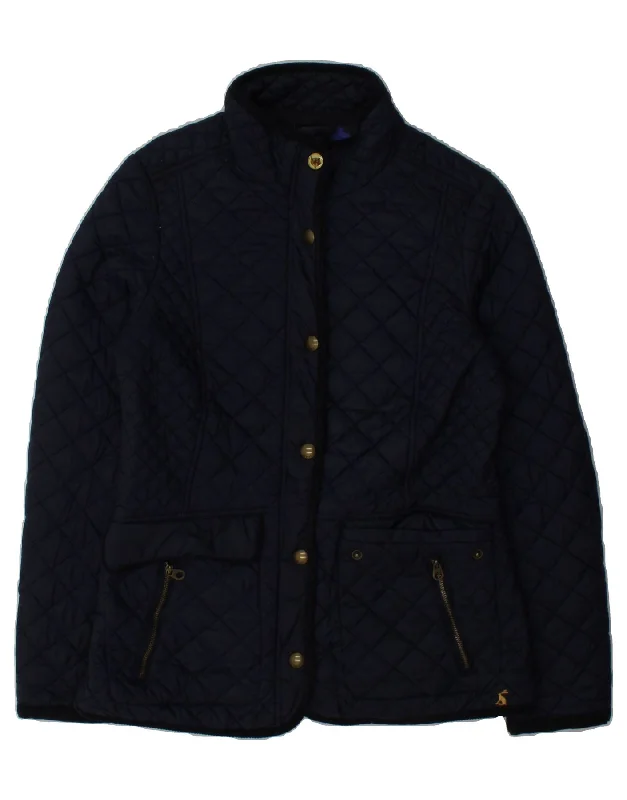 JOULES Womens Quilted Jacket UK 12 Medium Navy Blue Polyester Vintage Women's 1970S 