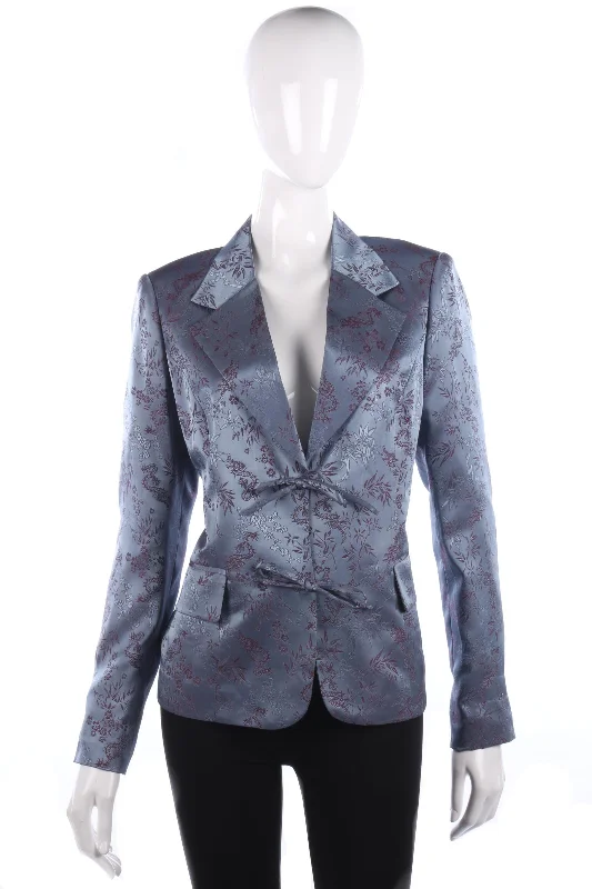 Chinese Style Satin Look Evening Jacket Dragn and Bamboo Pattern Grey Size 14 Stylish Women's Neon Chinese Style Satin Look Evening Jacket Dragn and Bamboo Pattern Grey Size 14 Stylish Women's Neon