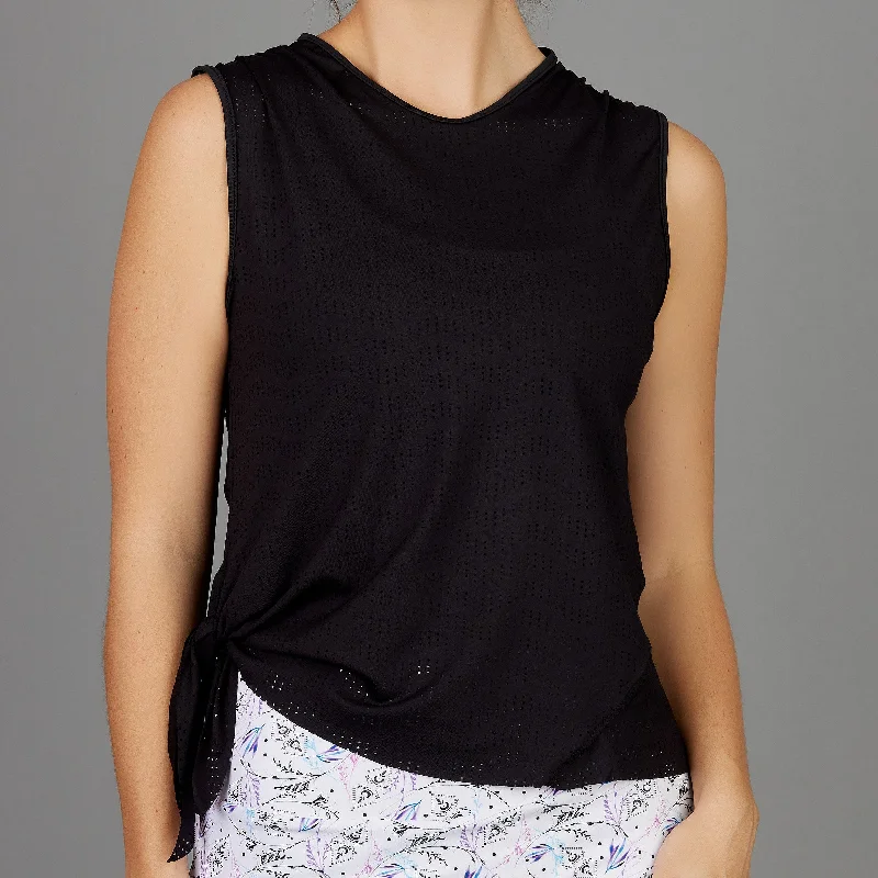 Willow Side-tie Top (perforated black)