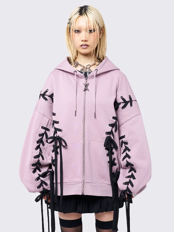 Mia Pink Zip Up Hoodie Cool Women's Skate