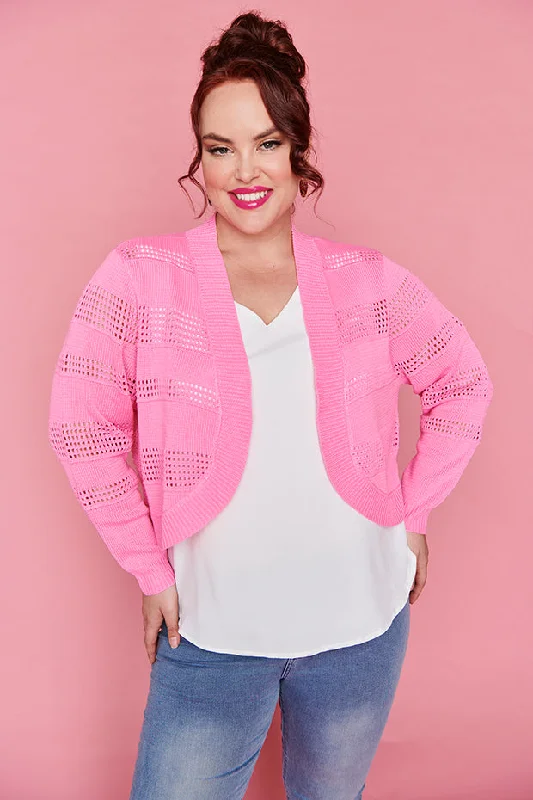 Sumita Crystal Pink Cardi Bold Women's Statement