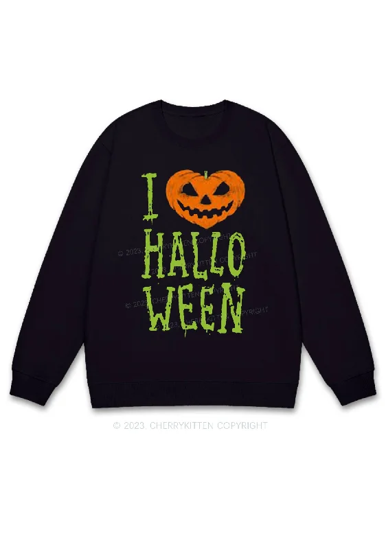 Pumpkin Hearts Halloween Y2K Sweatshirt Cherrykitten