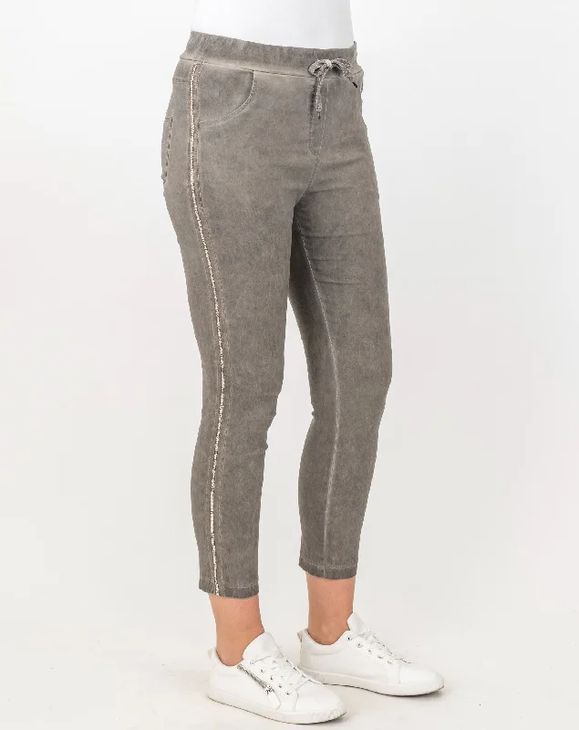 Maglia Stretch Embellished Pants (Mocha, Black or Denim) Cool Women's Distressed