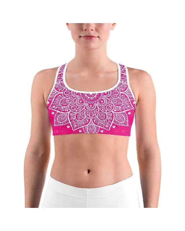 Hot Pink Mandala Sports bra Cool Women's Skate
