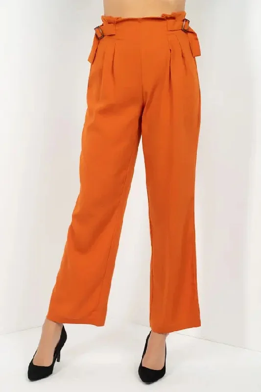 High Waist Paperbag Wide Pants Hip Women's Urban