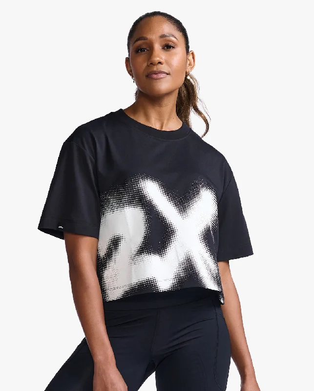 2XU Form Women's Crop T-Shirt (Black/White) Business