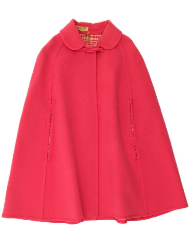 VINTAGE Womens Poncho Coat One Size Pink garde