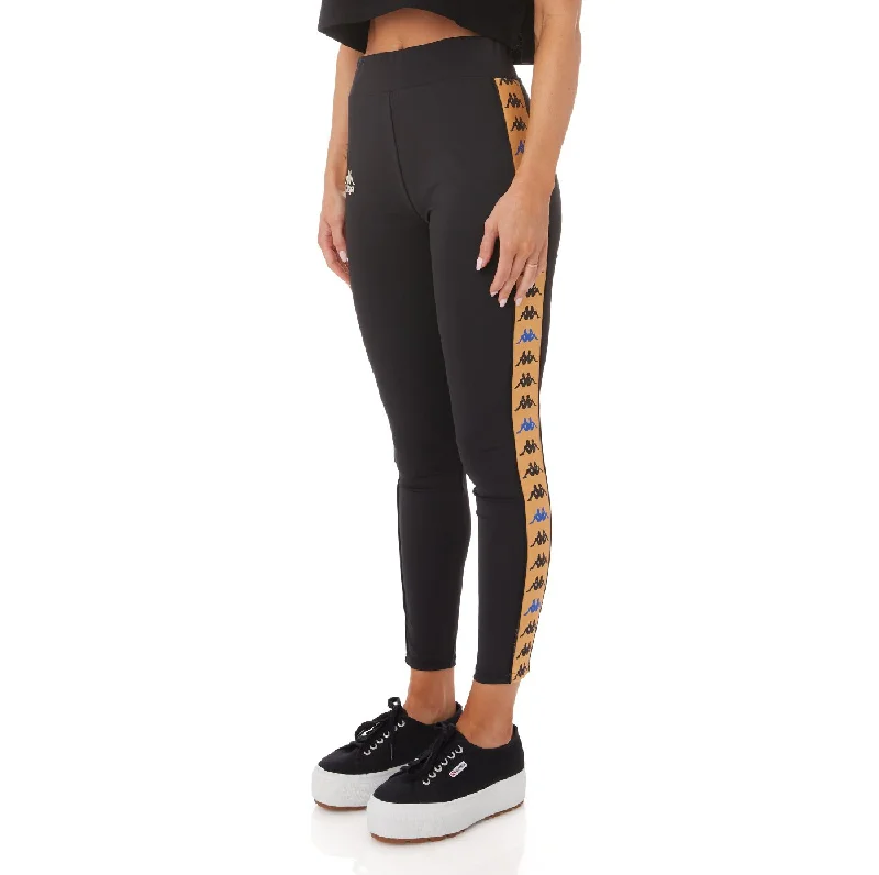 KAPPA WOMENS 222 BANDA BARTES LEGGINGS - BLACK Dynamic Women's High - energy