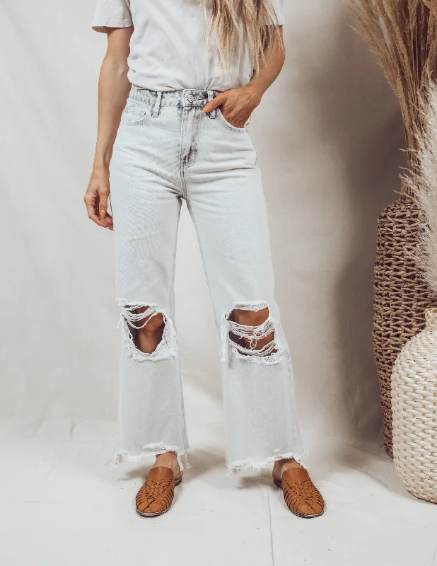 Onyx Distressed Denim Dapper Women's Bow - adorned