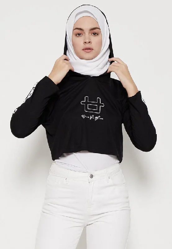 Third Day LTB38F l-s crop hod outline logo list logo blk Dapper Women's 1920S