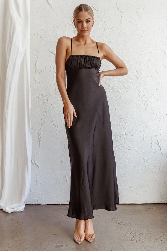 From Above V-Back Midi Dress Black Sharp Women's Italian